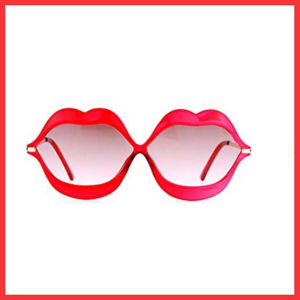 lips shaped sunglasses in red