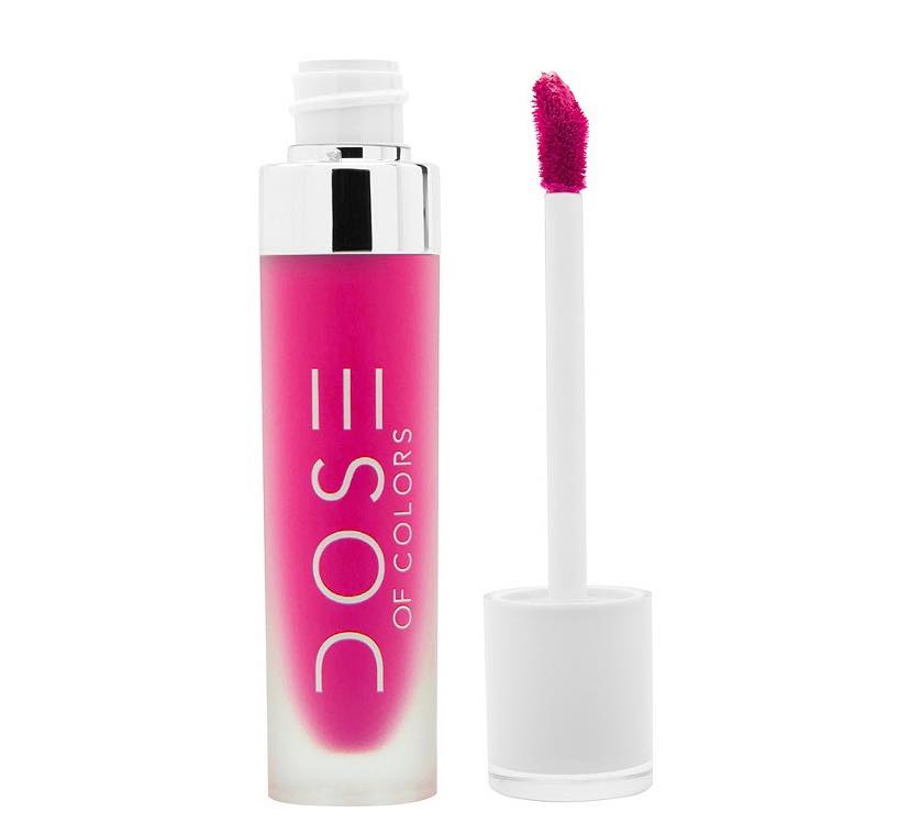 hot pink liquid lipstick by dose of color