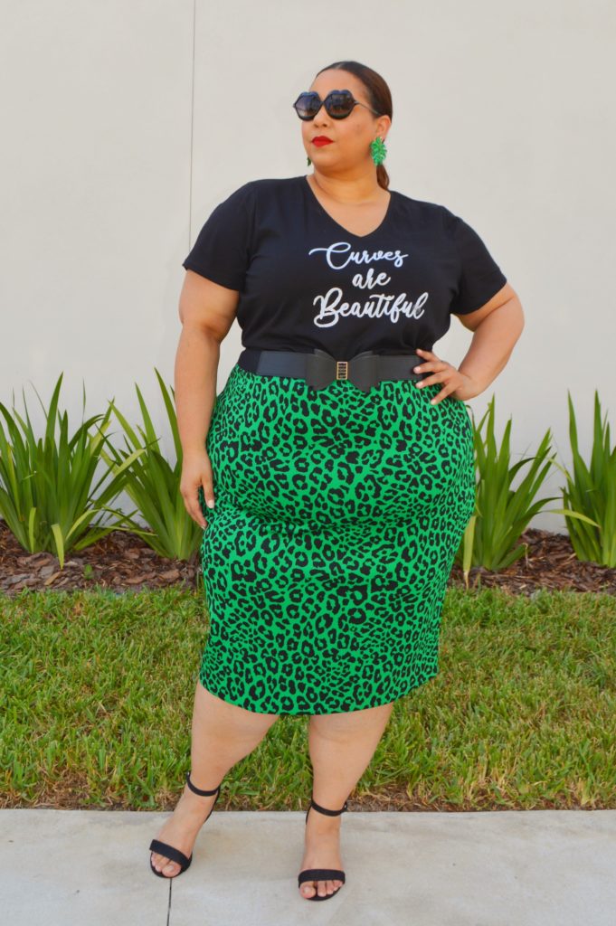 green leopard print skirt