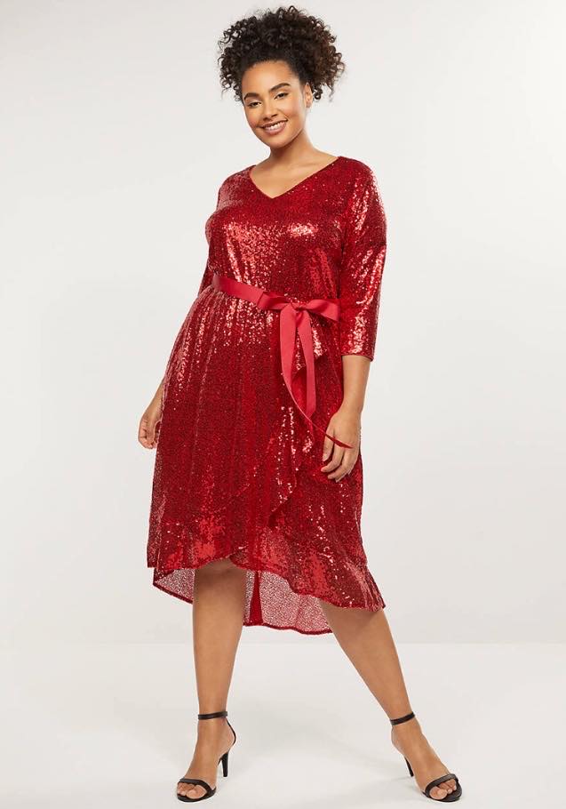Sequin Fit & Flare Dress