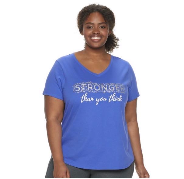 stronger than you think plus size graphic tee
