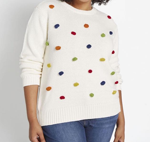 plus size Blowing Bobbles Pullover Sweater