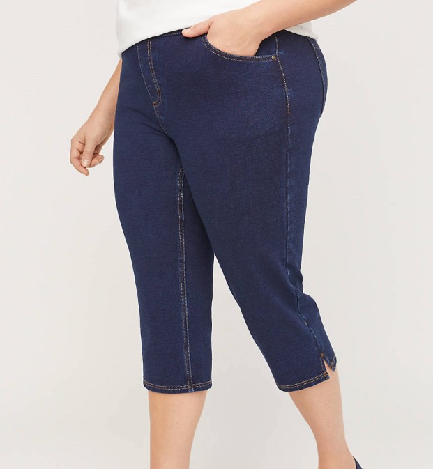 Knit jean Capri With Pockets