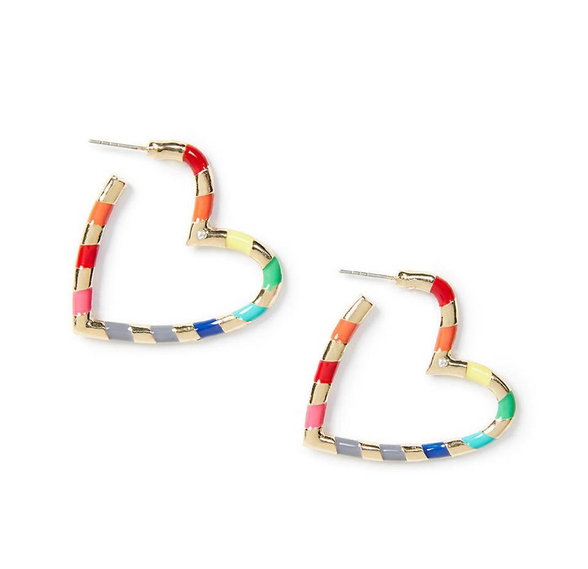 Rainbow heart Hoop Earrings