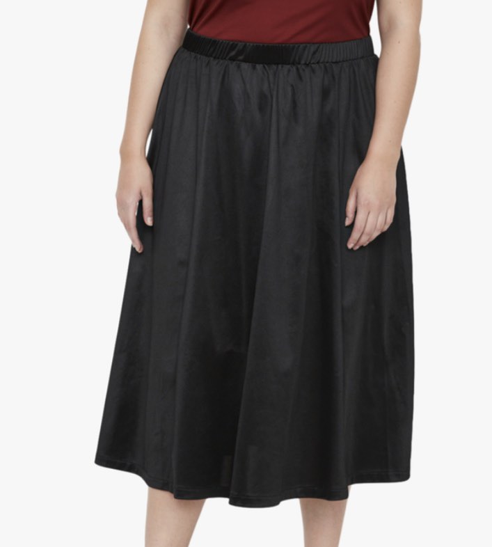black satin skirt