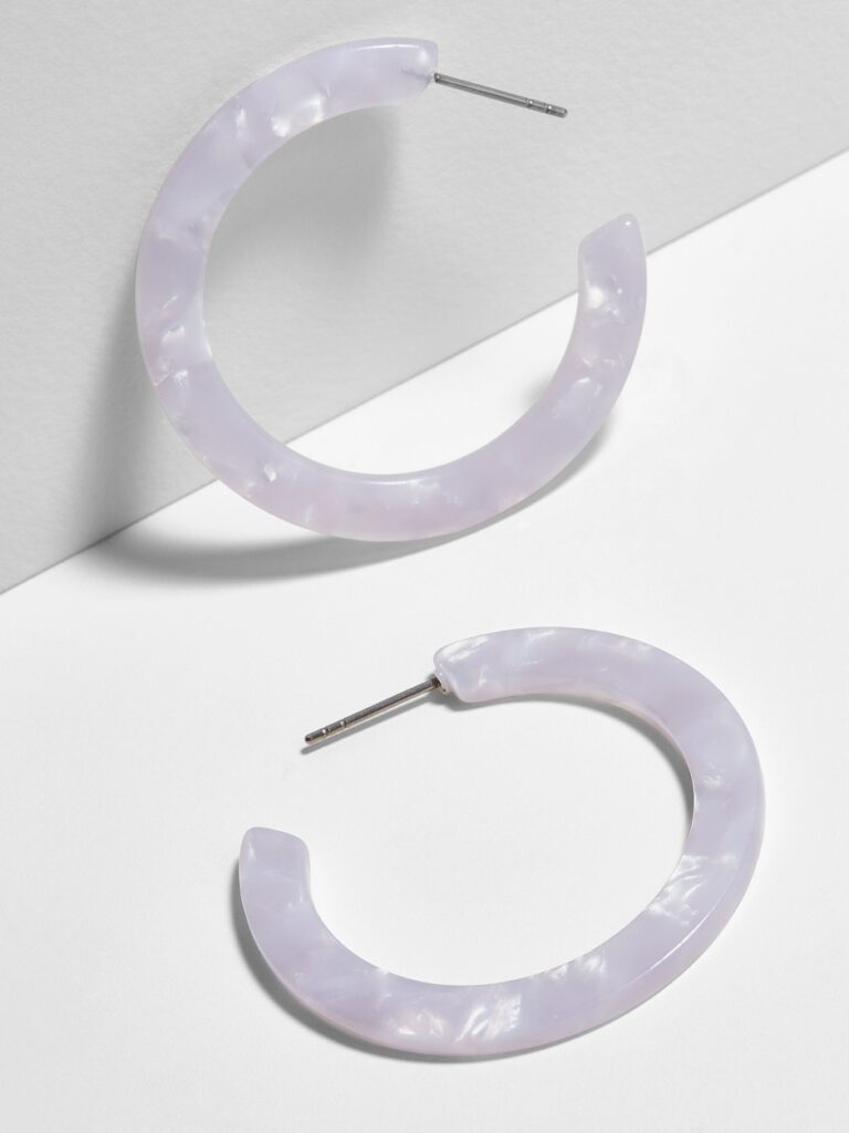 white resin hoop earrings