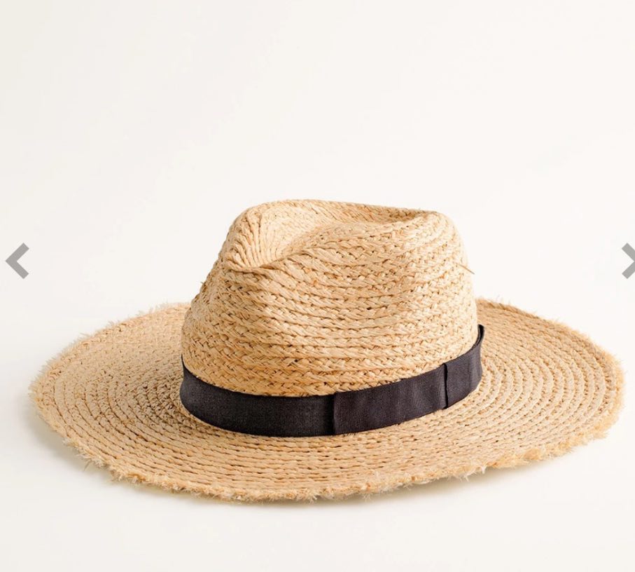 fringed straw hat