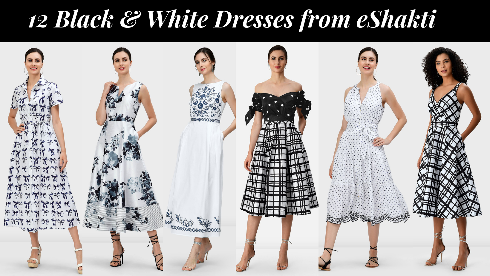 black and white dresses from eshakti