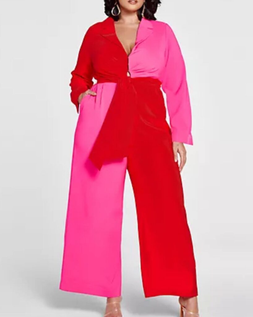 pink and red jumpsuit 
