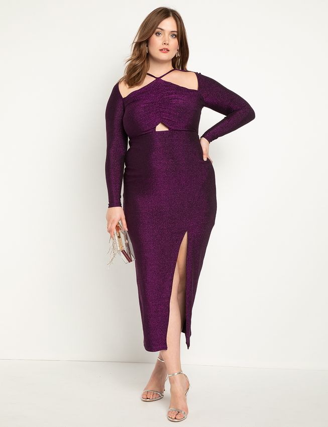 Purple Cutout Gown