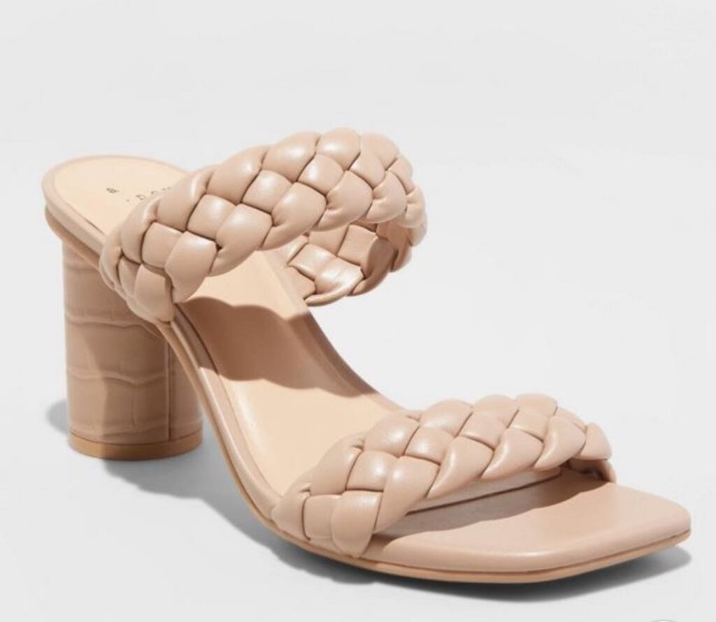 Brown Woven Women's Basil Heels - A New Day from Target