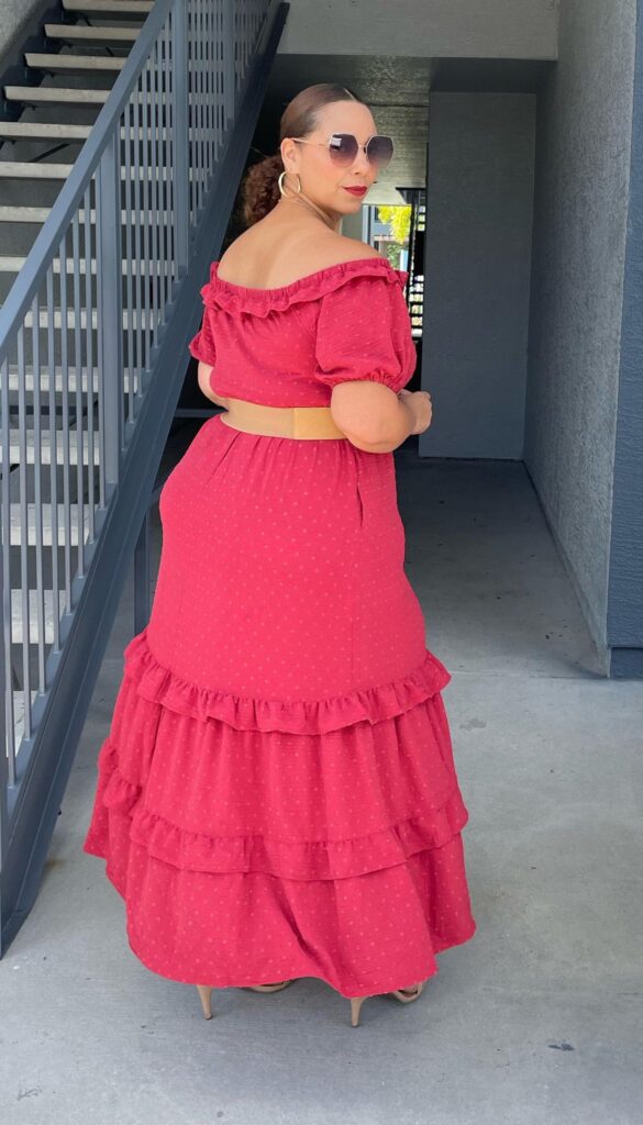 Off-The-Shoulder Maxi Dress With Tiered Ruffles