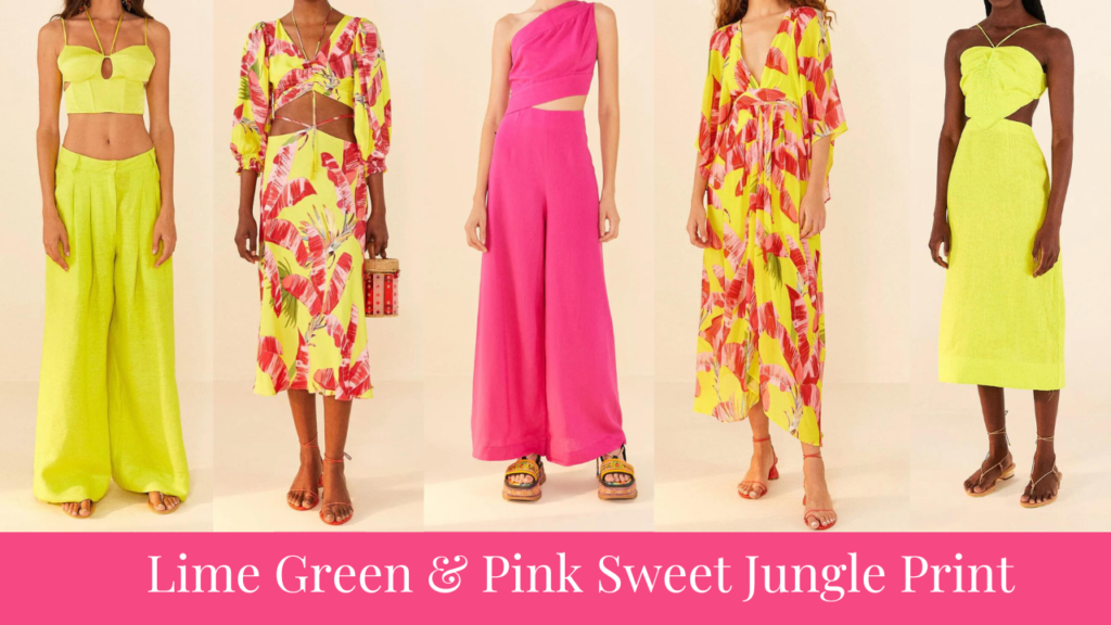 Lime Green & Pink Sweet Jungle Print